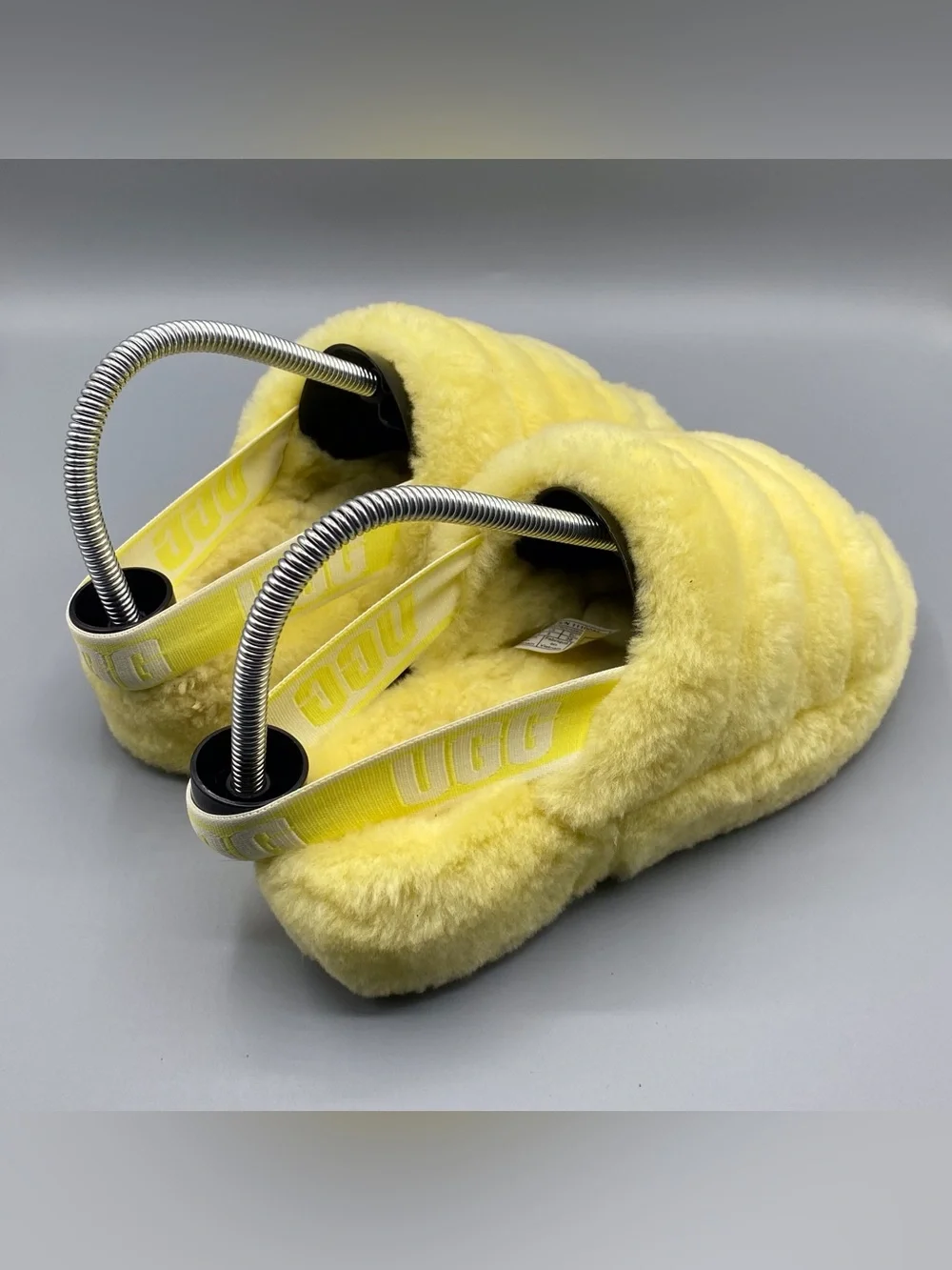UGG Yellow Fluff Slide Sandals